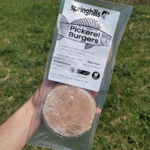 Pickerel Burgers, 4 x 4oz patties (unseasoned)